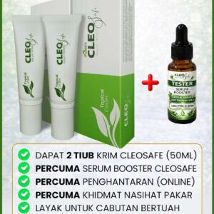 Pakej dua tiub CleoSafe bersama serum booster