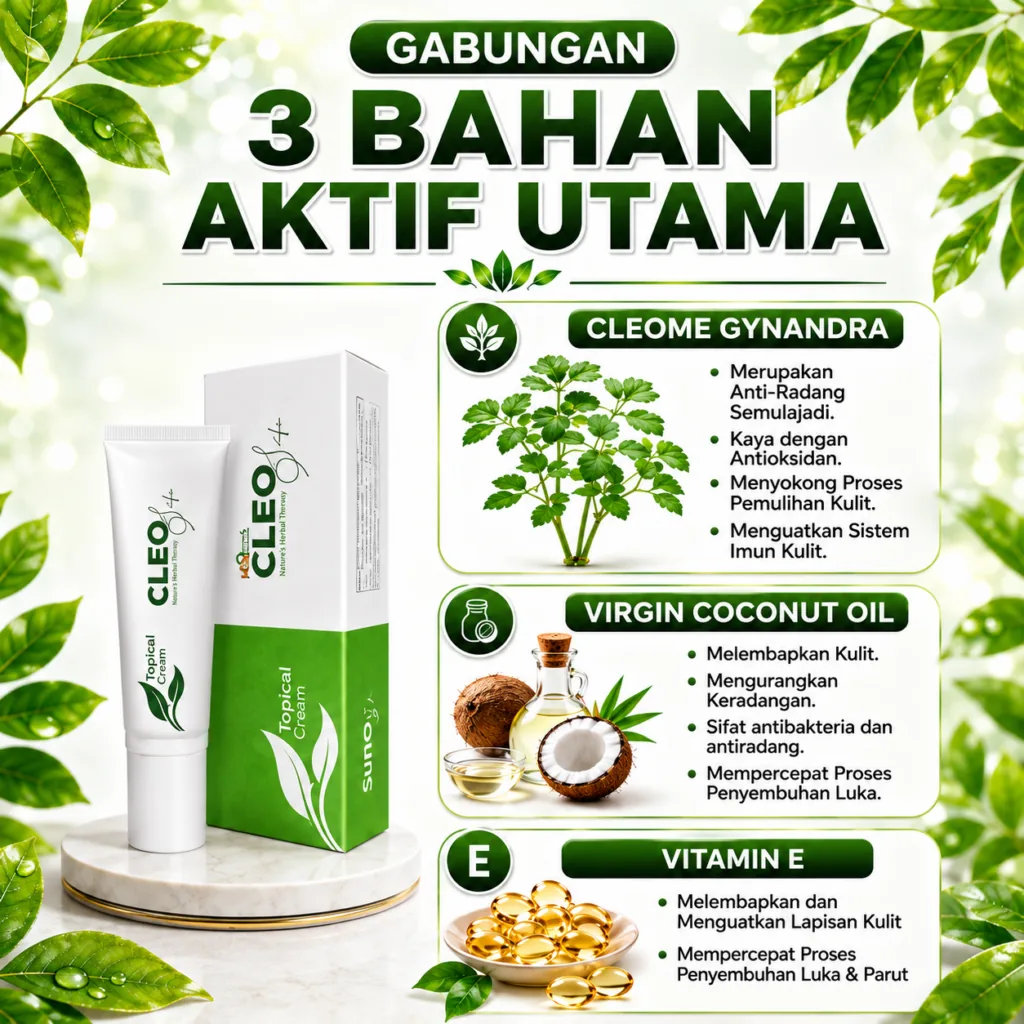 CleoSafe dan bahan yang diketengahkan pada maklumat produk
